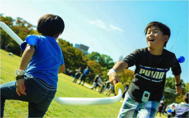 children play chambara